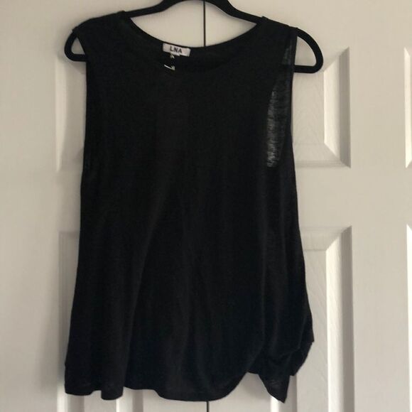 LNA Black Tank Top with Knot on Bottom - Picture 1 of 5